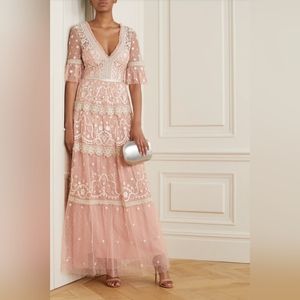 Needle & Thread Midsummer Lace Trim Embroidered Tulle Gown - 6
